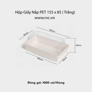hộp giấy trắng nắp pet 155.85