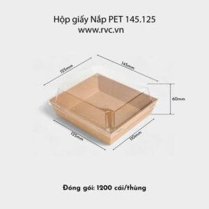 Hộp giấy nắp pet 145.125mm