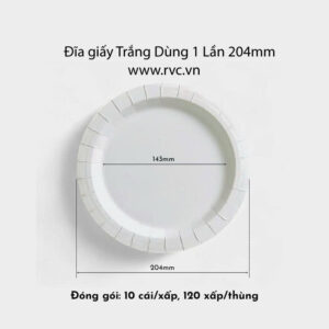 Đĩa giấy trắng dùng 1 lần 204
