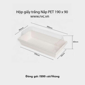 hộp giấy trắng nắp pet 190.90