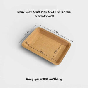 Khay giấy Kraft Nâu 172x127mm