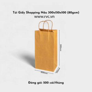 Túi Giấy Shopping Nâu 300x150x100 mm